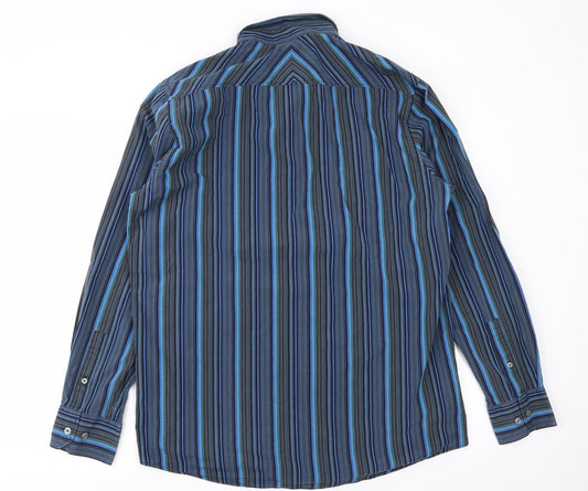 Mens UK Size 16.5 Linea Multicoloured Button-Up Long Sleeve Casual Shirt
