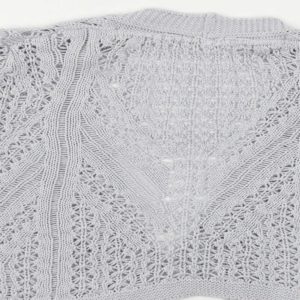 Womens UK Size 10 Preworn Grey Cardigan Jumper
