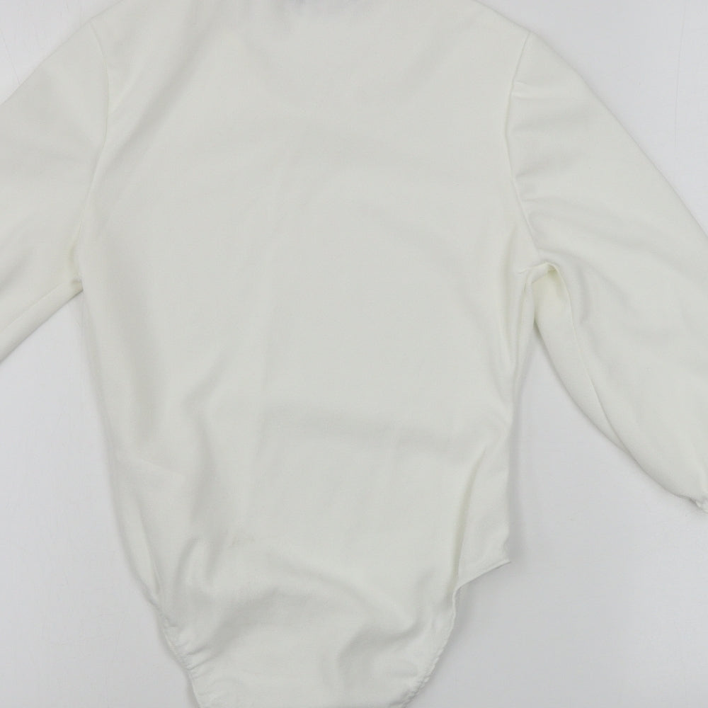 Boohoo Womens Ivory Bodysuit One-Piece Size 10