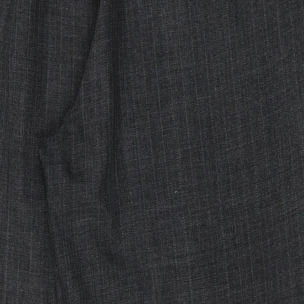 BM Womens Grey Striped Trousers Size 16 L25 in