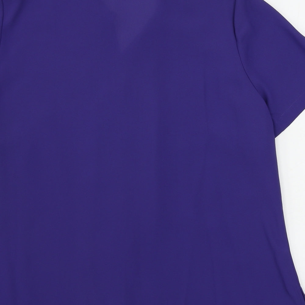 bm collection Womens Purple Basic Button-Up Size 18