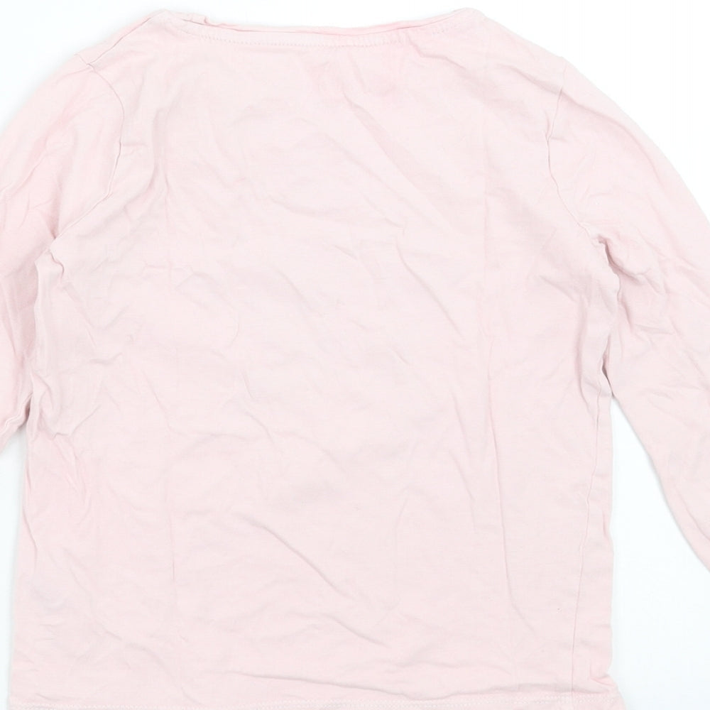 F&F Girls Pink Solid Top Pyjama Top Size 6-7 Years - star
