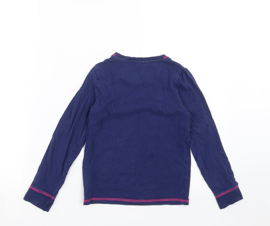 TU Girls Blue Solid Top Pyjama Top Size 7-8 Years - gone napping