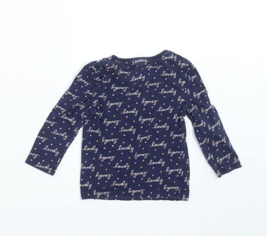 Primark Girls Blue Basic T-Shirt Size 9-12 Months - lovely