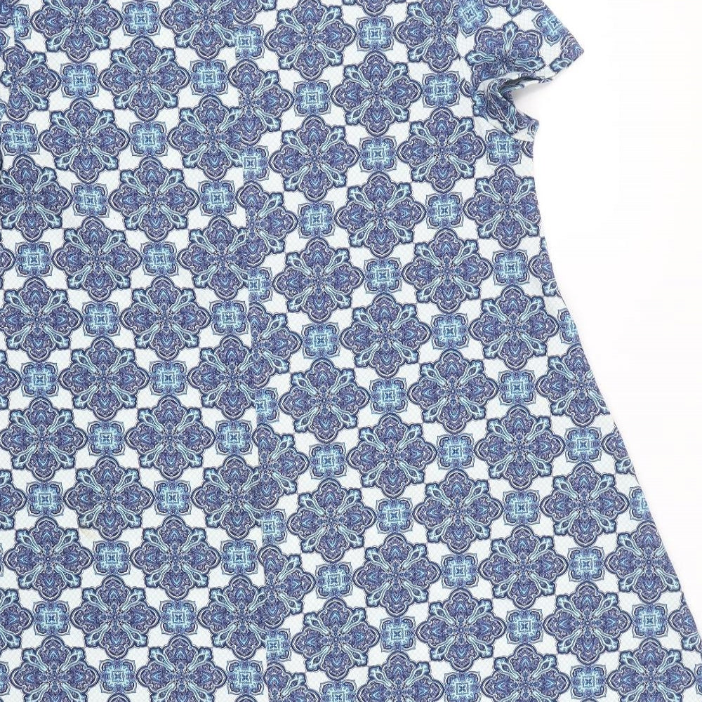 Dorothy Perkins Womens Blue Paisley T-Shirt Dress Size 14