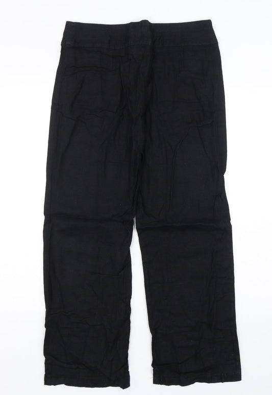 Womens UK Size 10 M&S Regular Fit Black Trousers