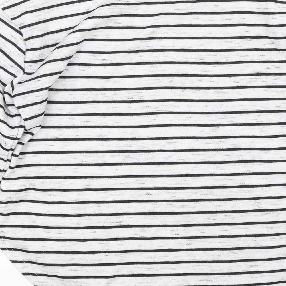 Primark Womens Grey Striped Basic T-Shirt Size 12
