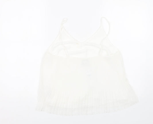 Womens UK Size 10 Topshop White Basic Tank