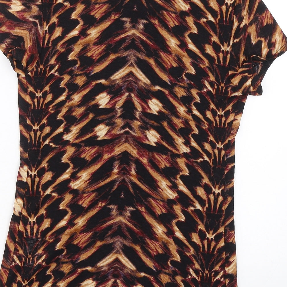 Womens UK Size 8 Dorothy Perkins Brown Basic T-Shirt
