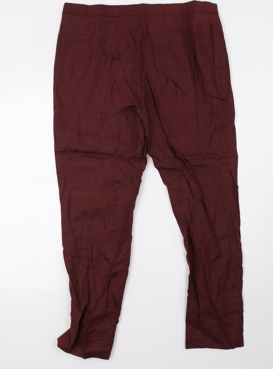 Womens UK Size 14 NEXT Regular Fit Red Trousers