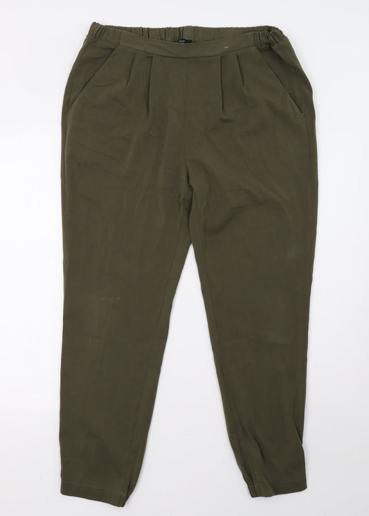 Womens UK Size 12 Matalan Regular Fit Green Trousers