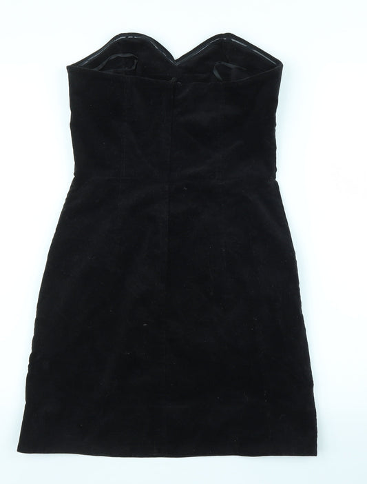 H&M Womens Black Corduroy A-Line Size 8