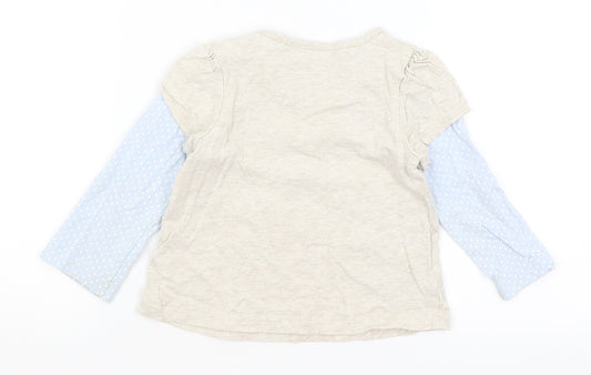 TU Baby Beige Basic T-Shirt Size 12-18 Months - I Love Bear Hugs