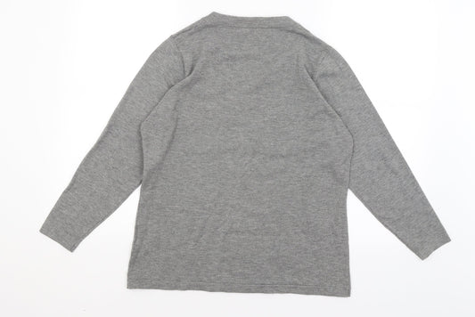 Womens UK Size M Text Grey Pullover Jumper