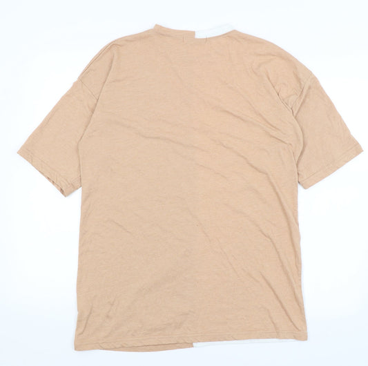 Boohoo Womens Beige Basic T-Shirt Size 8