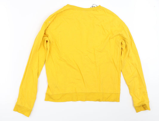 H&M Womens Yellow Pullover Sweatshirt Size S