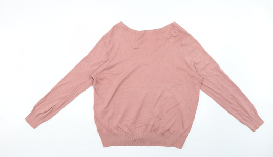 Womens UK Size XL H&M Pink Pullover Jumper