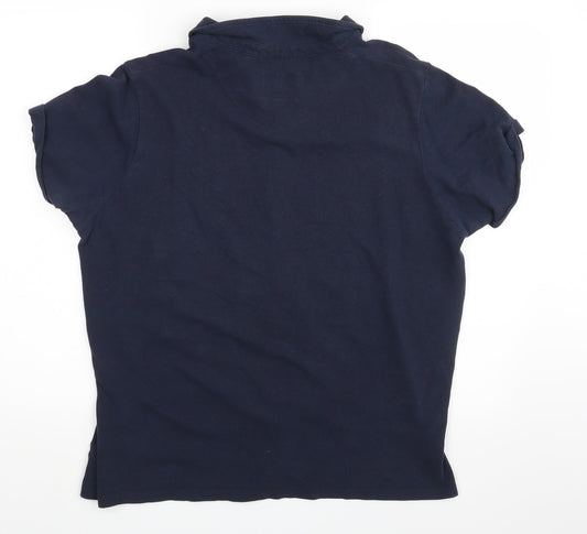 Twisted Soul Mens Blue Houndstooth Polo Size L