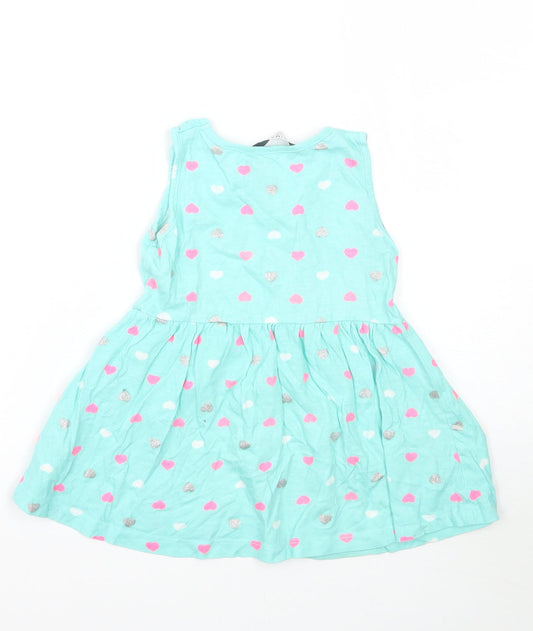 Primark Girls Green Geometric A-Line Size 2 Years