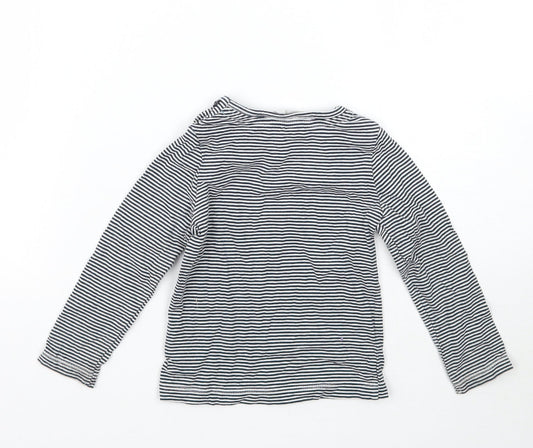 John Lewis Girls White Striped Basic T-Shirt Size 9-12 Months