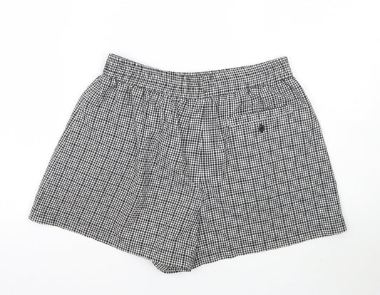 H&M Womens White Check Mom Shorts