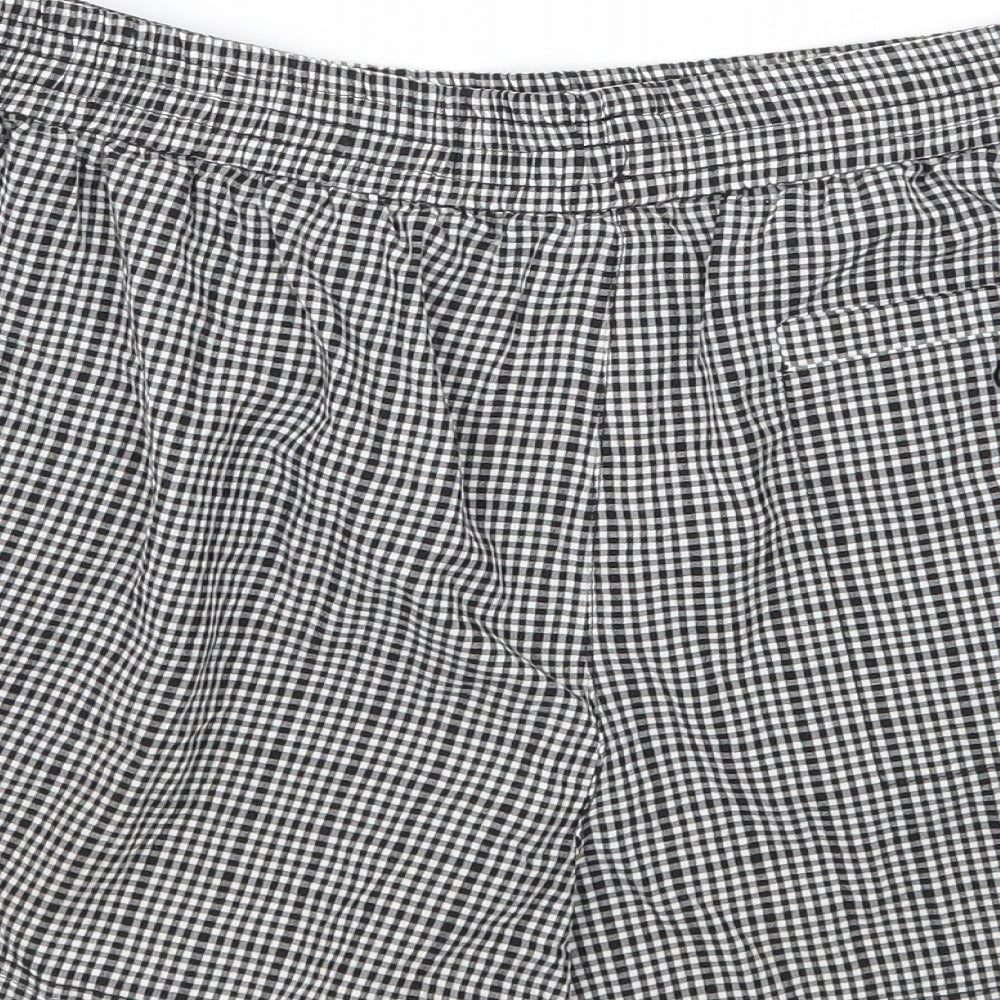 H&M Womens White Check Mom Shorts