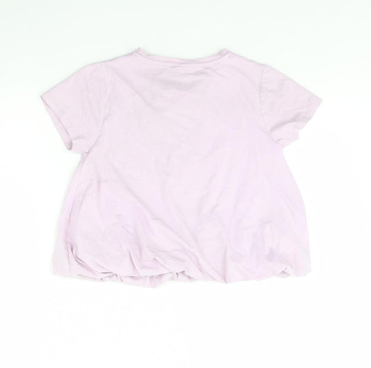 Zara Girls Purple Cropped T-Shirt Size 9 Years