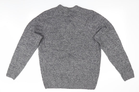Kensington Mens Grey Herringbone Pullover Jumper Size XL - Soft Feel