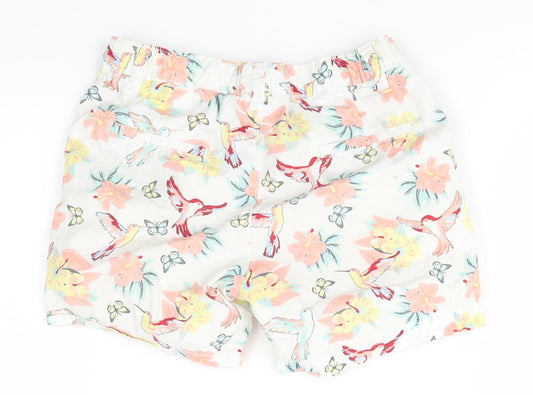 H&M Girls Multicoloured Floral Chino Shorts Size 5-6 Years