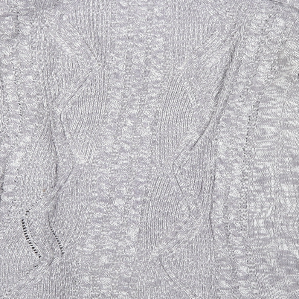 Womens UK Size S Papaya Grey Cardigan Jumper