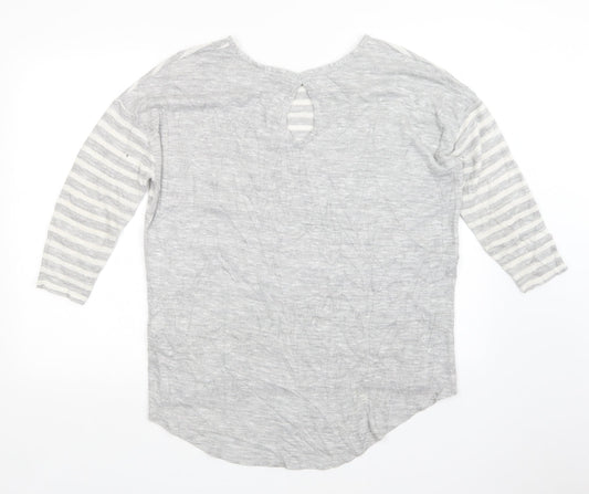 TU Womens Grey Striped Pullover Jumper Size 14