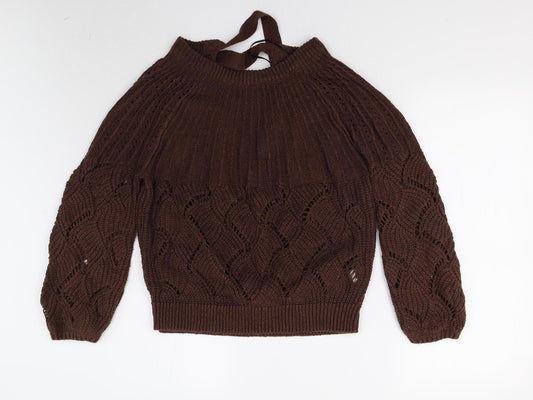 Womens UK Size S VILA Brown Pullover Jumper