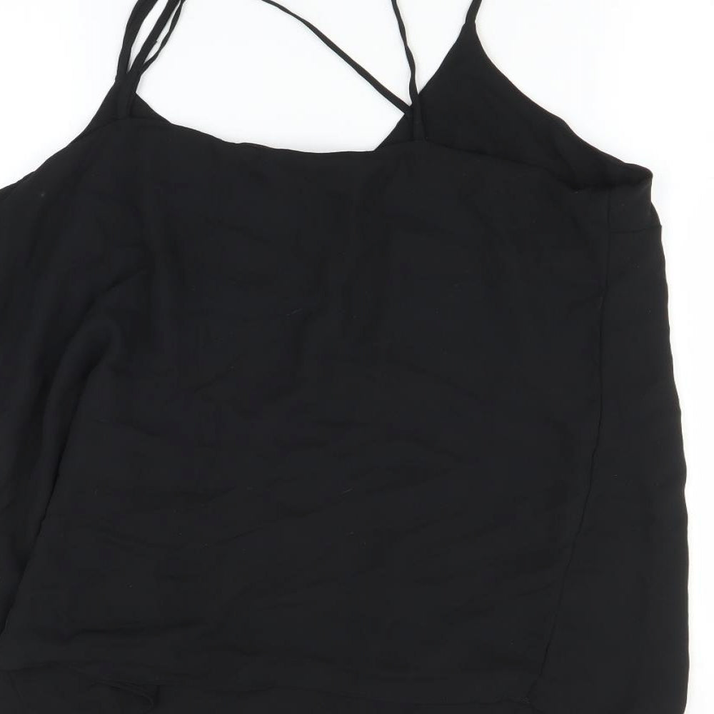 Womens UK Size 14 Peacocks Black Camisole T-Shirt