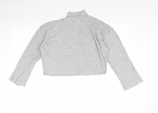 Womens UK Size S Topshop Grey Basic T-Shirt