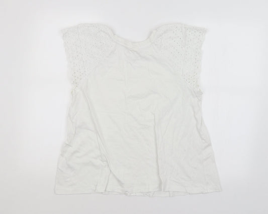 H&M Womens White Argyle/Diamond Basic Blouse Size M