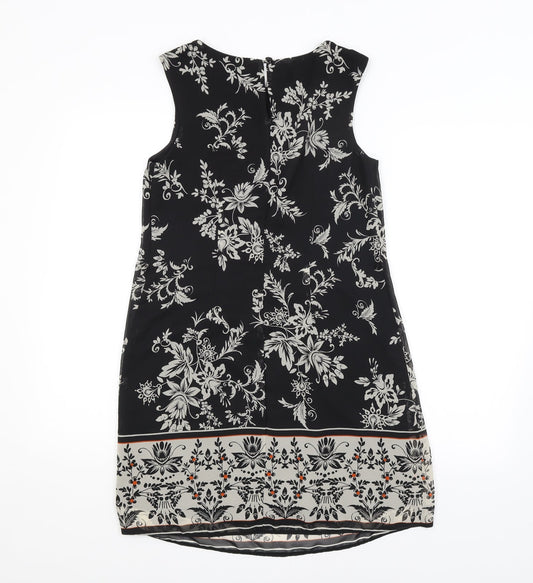Atmosphere Womens Black Floral A-Line Size 8