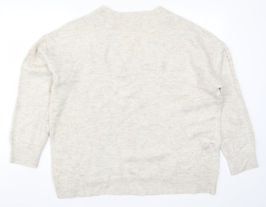 George Womens Beige Knit Pullover Jumper Size L