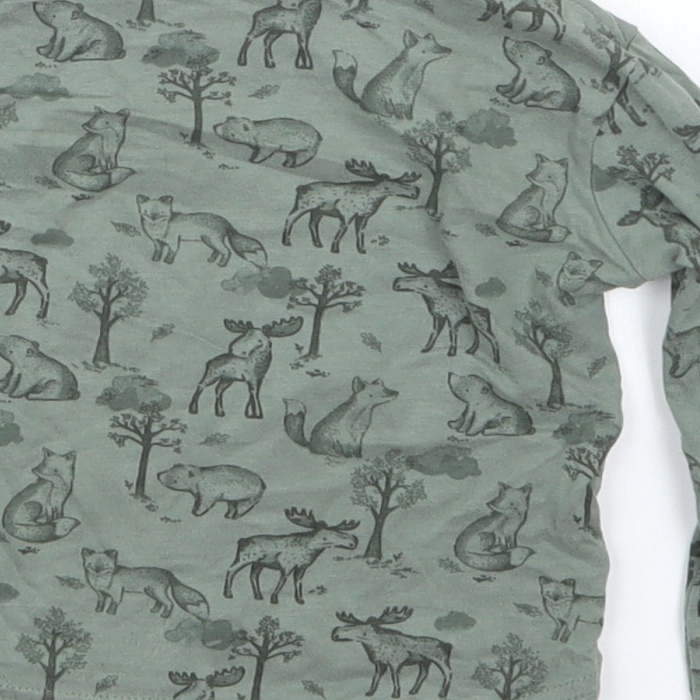 TU Boys Green Geometric Basic T-Shirt Size 12-18 Months