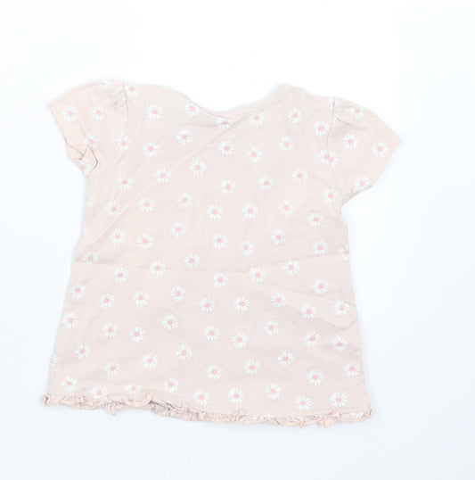 George Girls Pink Floral Basic T-Shirt Size 12-18 Months