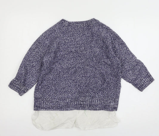 TU Womens Blue Knit Pullover Jumper Size 14