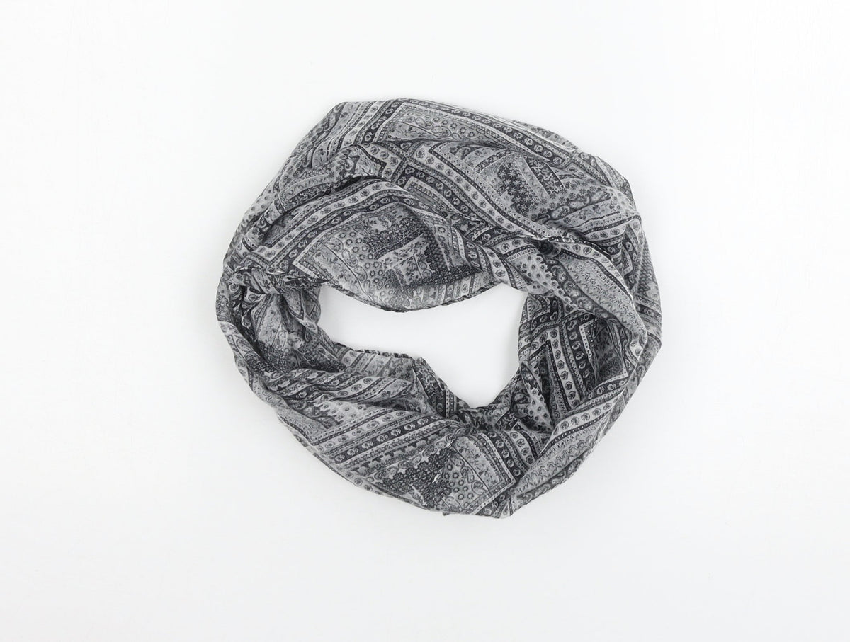 Preworn Womens Grey Geometric Jersey Scarf