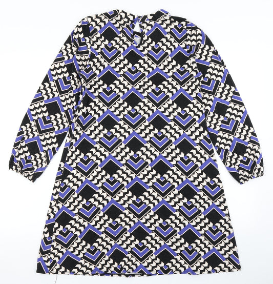 Dorothy Perkins Womens Blue Chevron A-Line Size 10