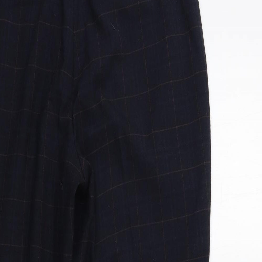 F&F Womens Blue Check Trousers Size 12 L27 in