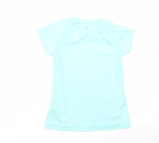 H&M Girls Green Basic T-Shirt Size 7-8 Years