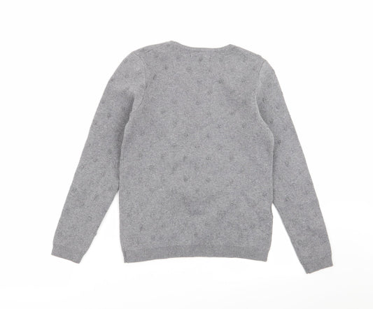 Womens UK Size S Mango Grey Pullover Jumper