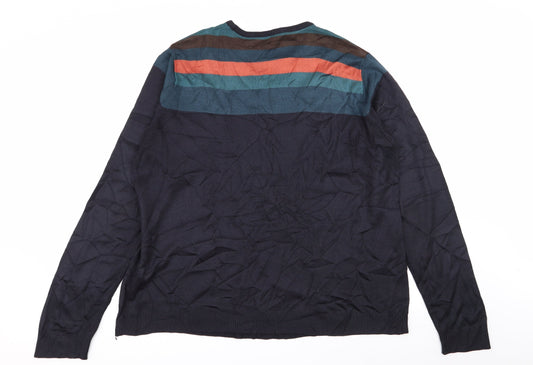 Cedar Wood State Mens Multicoloured Striped Pullover Jumper Size L