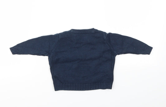 M Boys Blue Pullover Jumper Size 3-6 Months