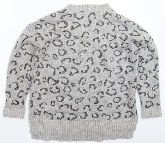 Womens UK Size S Mango Grey Pullover Jumper