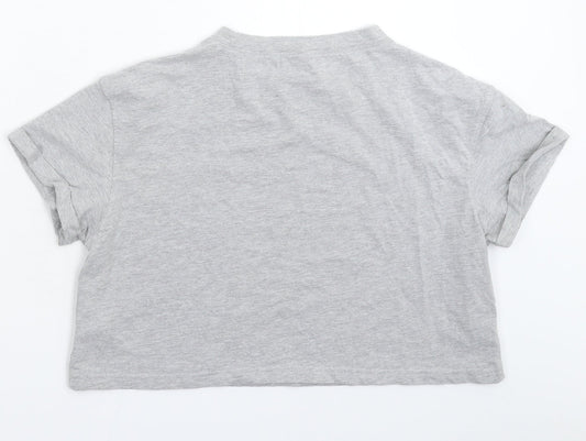 Womens UK Size 12 Missguided Grey Basic T-Shirt