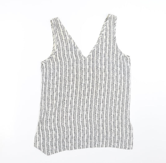 Primark Womens White Geometric Basic Blouse Size 10